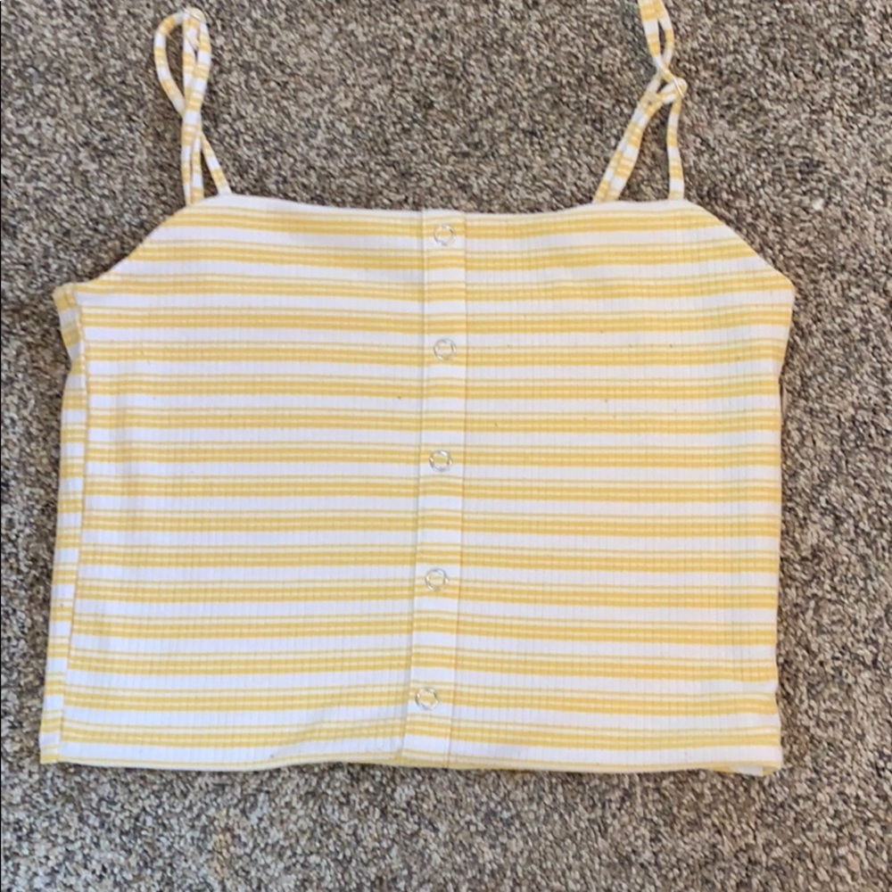 Yellow striped crop top